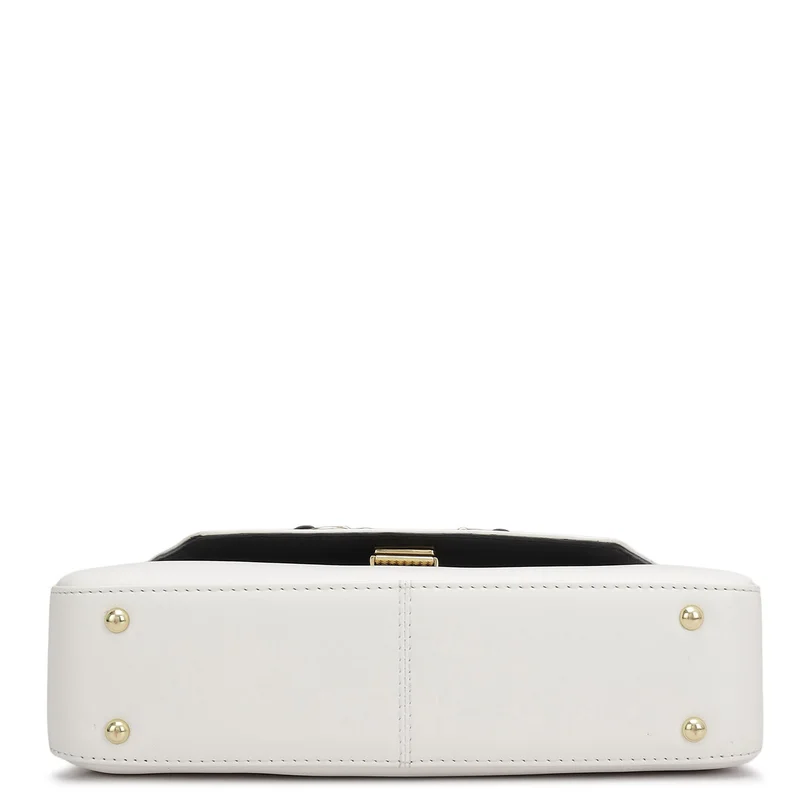 Da Milano Snow Small Plain Leather Satchel - Snow for Women | Best Price UAE